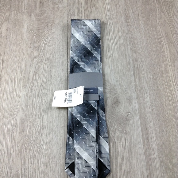 Van Heusen Silver Gradient Steel Pattern Tie - Picture 3 of 3